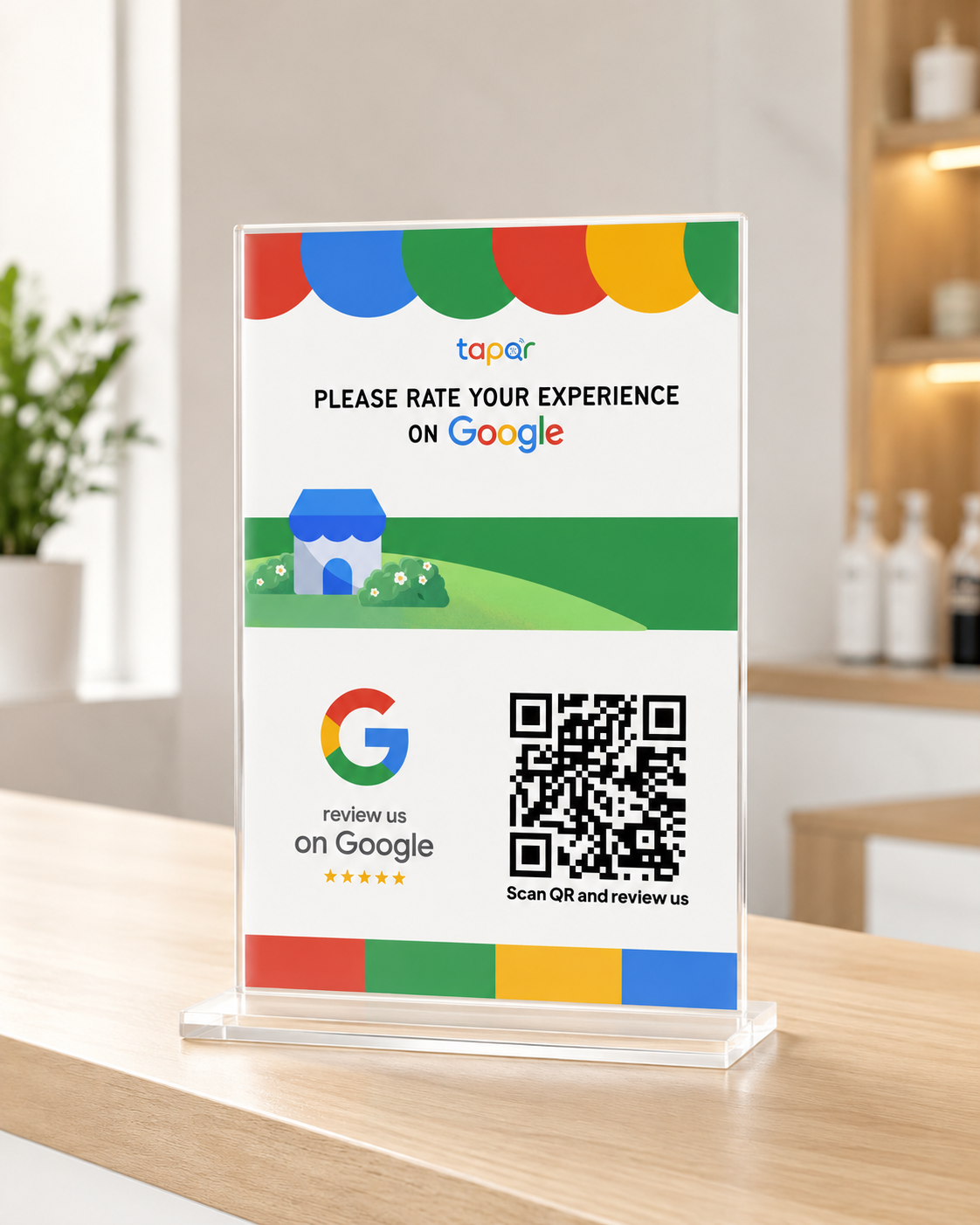Custom Google Review QR Code poster created with TapQR