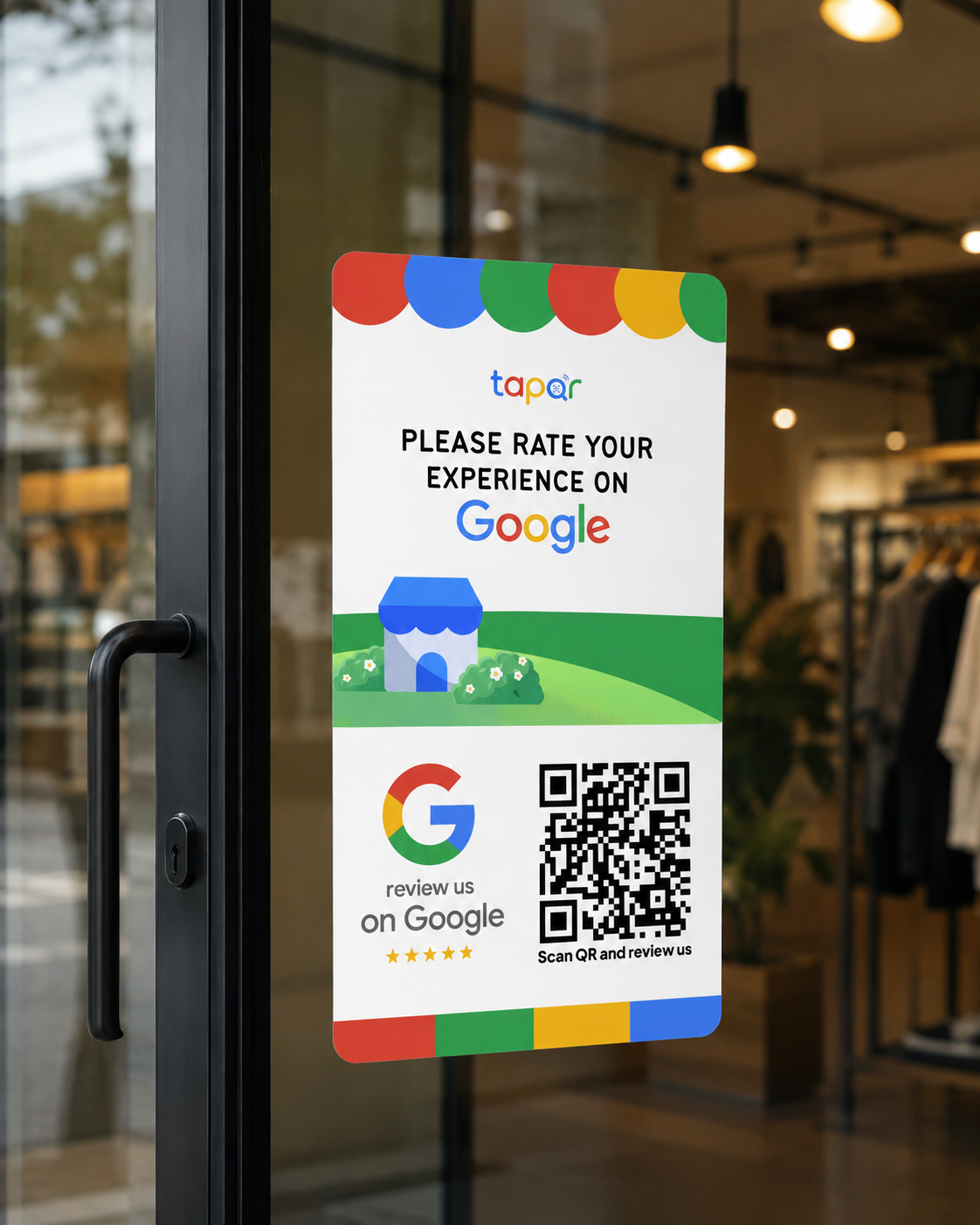 Custom Google Review QR Code poster created with TapQR